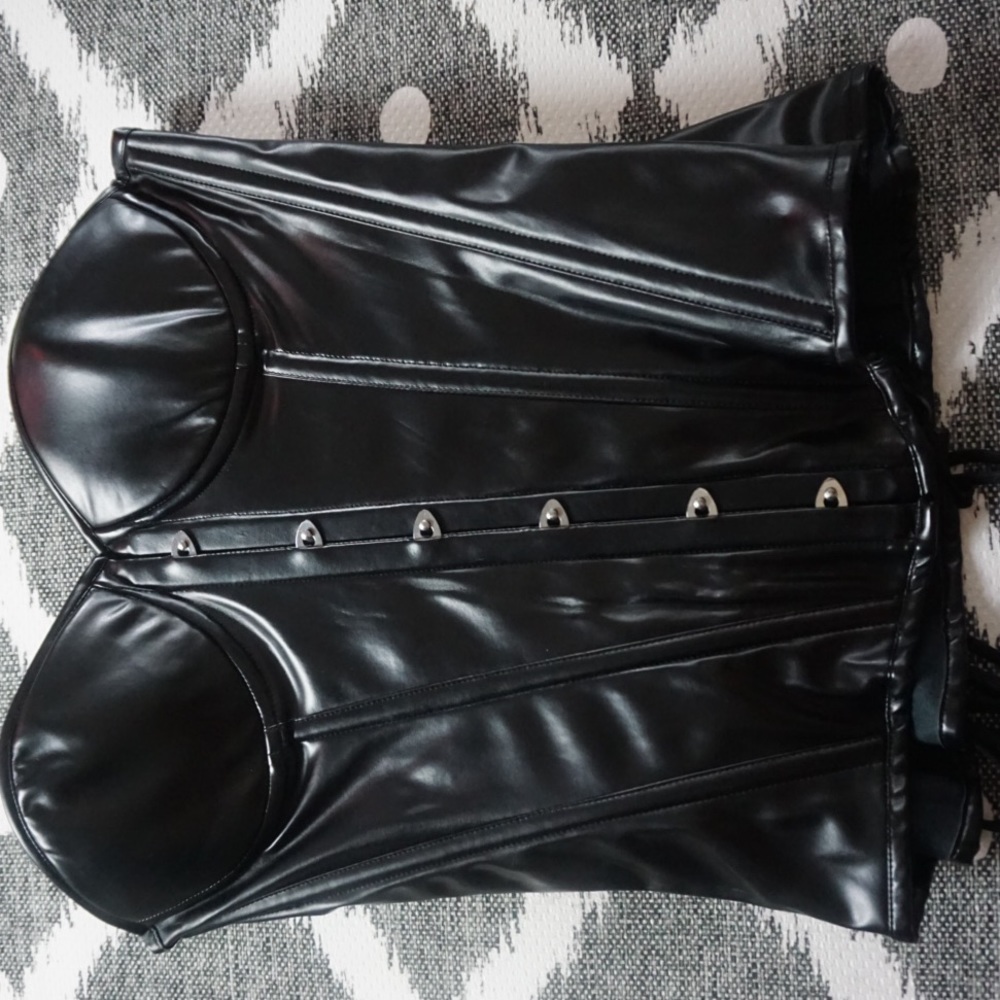 Faux leather corset